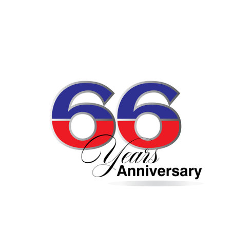 66 Year Anniversary celebration Vector Template Design Illustrationのイラスト素材