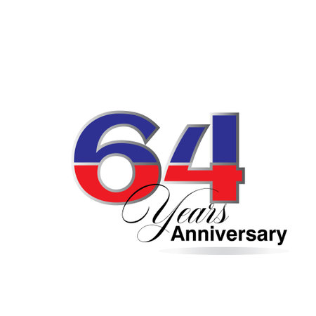 64 Year Anniversary celebration Vector Template Design Illustrationのイラスト素材
