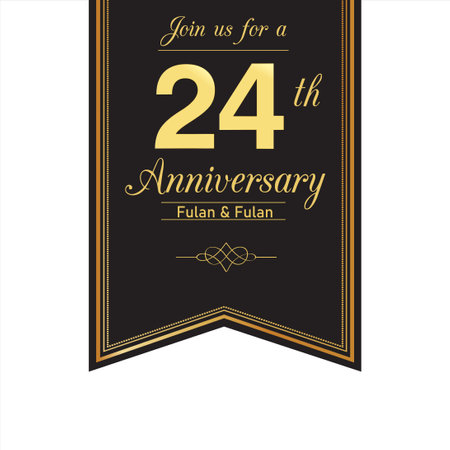 24 Year Anniversary celebration Vector Template Design Illustrationのイラスト素材