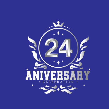 24 Year Anniversary celebration Vector Template Design Illustrationのイラスト素材