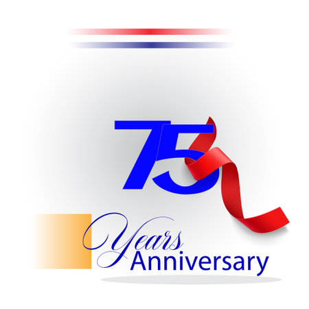 75 Year Anniversary celebration Vector Template Design Illustrationのイラスト素材