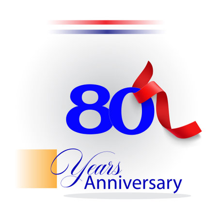 80 Year Anniversary celebration Vector Template Design Illustrationのイラスト素材
