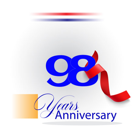 98 Year Anniversary celebration Vector Template Design Illustrationのイラスト素材