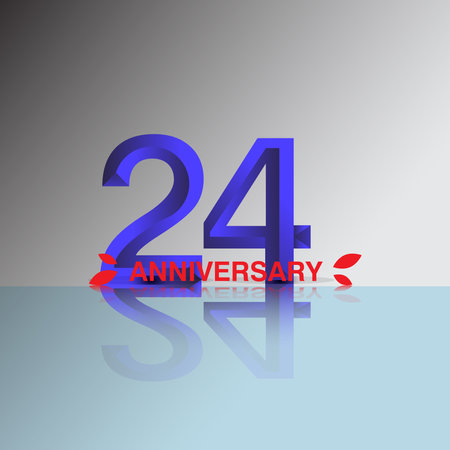 24 Year Anniversary celebration Vector Template Design Illustrationのイラスト素材