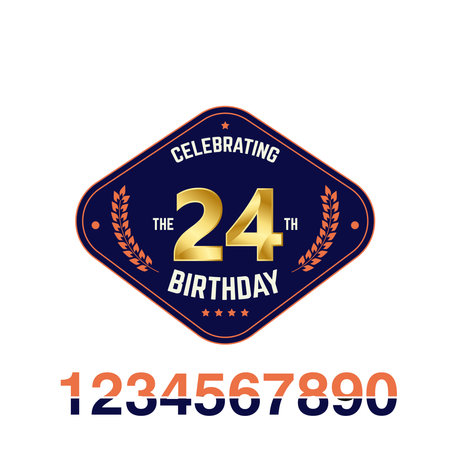 24 Year Anniversary celebration Vector Template Design Illustrationの写真素材