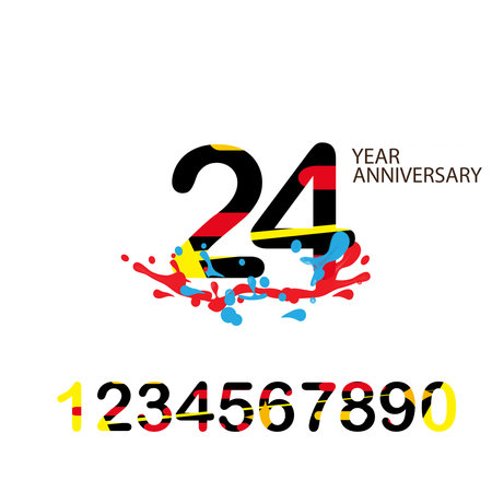 24 Year Anniversary celebration Vector Template Design Illustrationのイラスト素材