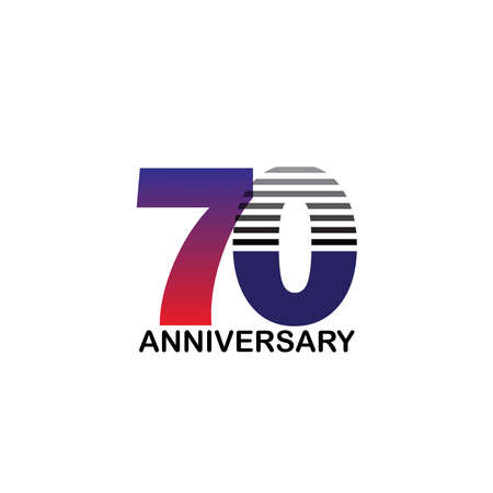 70 Year Anniversary Logo Vector Template Design Illustrationのイラスト素材
