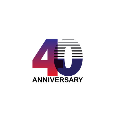 40 Year Anniversary Logo Vector Template Design Illustrationのイラスト素材