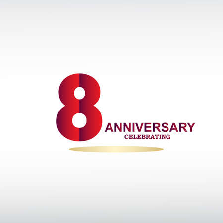 8 year anniversary celebration, vector design for celebrations, invitation cards and greeting cardsのイラスト素材