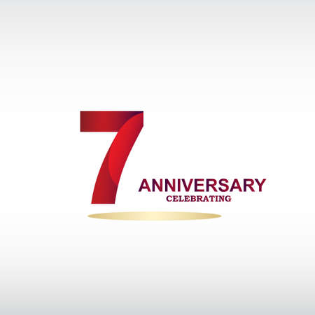 7 year anniversary celebration, vector design for celebrations, invitation cards and greeting cardsのイラスト素材