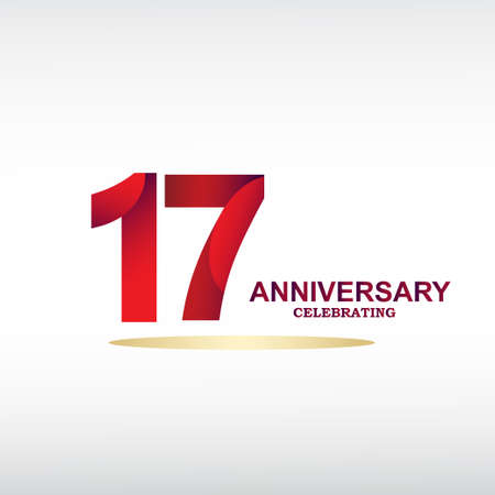 17 year anniversary celebration, vector design for celebrations, invitation cards and greeting cardsのイラスト素材
