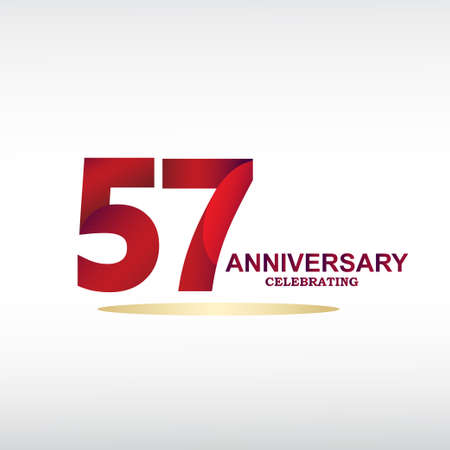 57 year anniversary celebration, vector design for celebrations, invitation cards and greeting cardsのイラスト素材