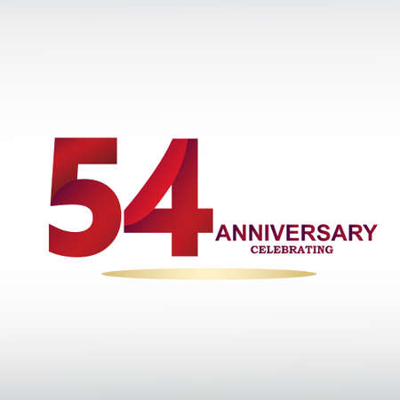 54 year anniversary celebration, vector design for celebrations, invitation cards and greeting cardsのイラスト素材