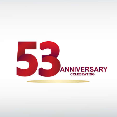 53 year anniversary celebration, vector design for celebrations, invitation cards and greeting cardsのイラスト素材