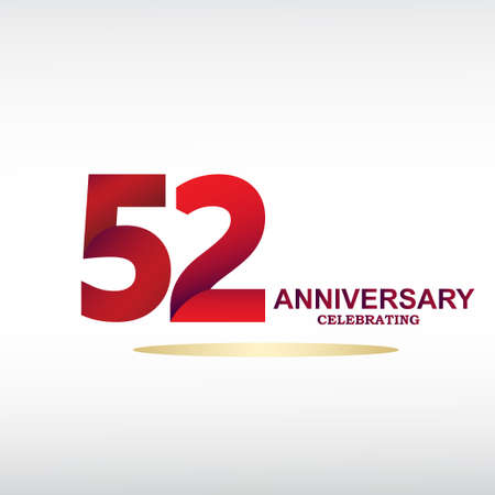 52 year anniversary celebration, vector design for celebrations, invitation cards and greeting cardsのイラスト素材