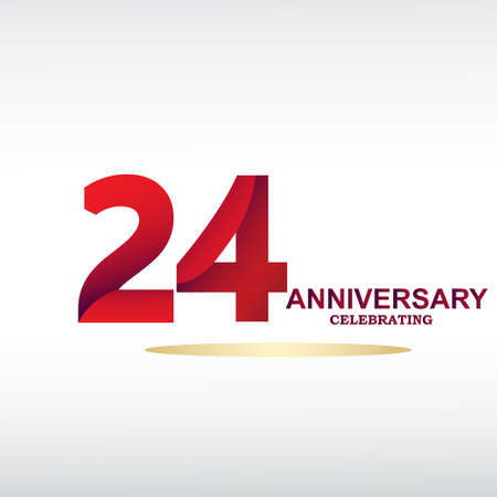 24 year anniversary celebration, vector design for celebrations, invitation cards and greeting cardsの写真素材