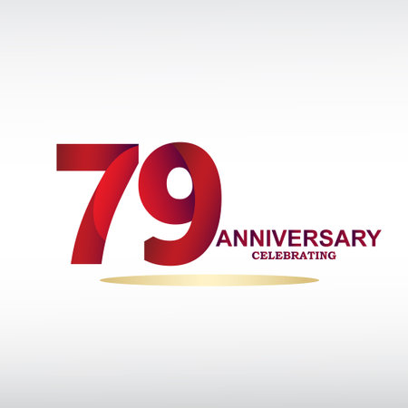 79 year anniversary celebration, vector design for celebrations, invitation cards and greeting cardsのイラスト素材