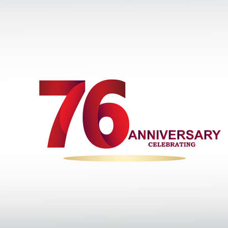 76 year anniversary celebration, vector design for celebrations, invitation cards and greeting cardsのイラスト素材