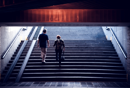 Underground crossing ladderのeditorial素材