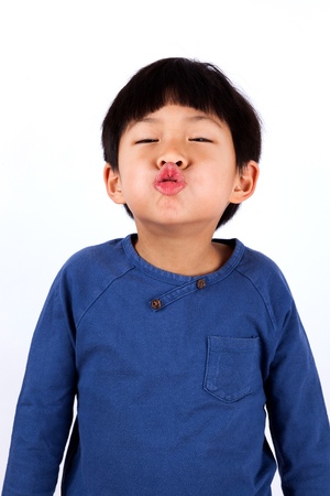 A portrait of a cute asian boyの写真素材