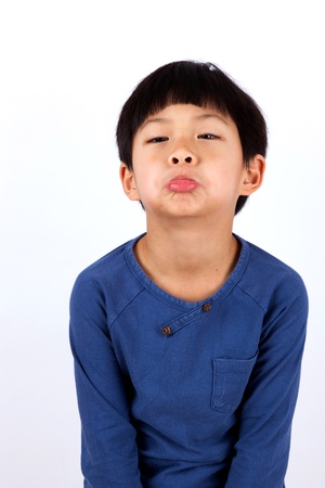 A portrait of a cute asian boy