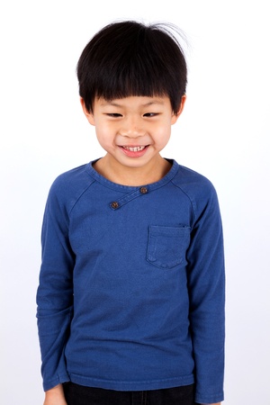 A portrait of a cute asian boyの写真素材