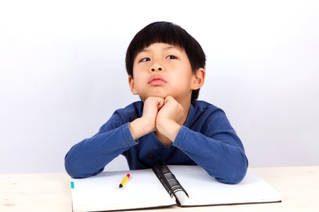 A portrait of a cute asian boyの写真素材