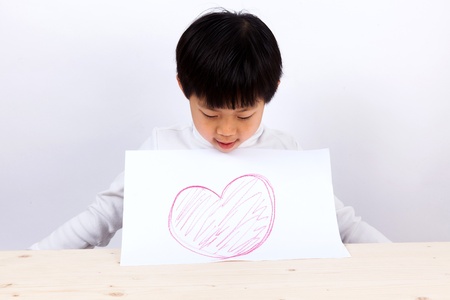 A portrait of a cute asian boyの写真素材