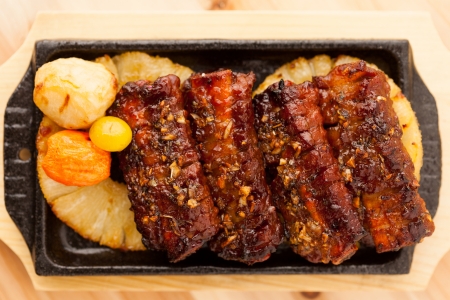 Hot grilled chicken wingsの写真素材