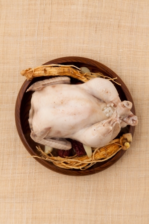 samgyetang ginseng chicken soupの写真素材