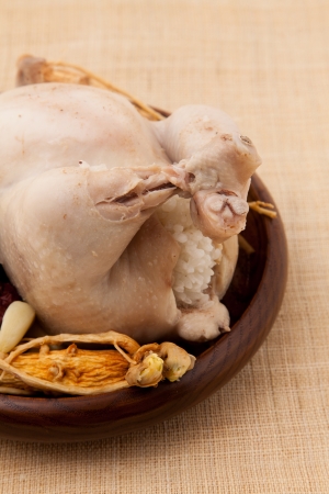 samgyetang ginseng chicken soupの写真素材