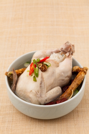 samgyetang ginseng chicken soupの写真素材