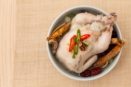 samgyetang ginseng chicken soupの写真素材