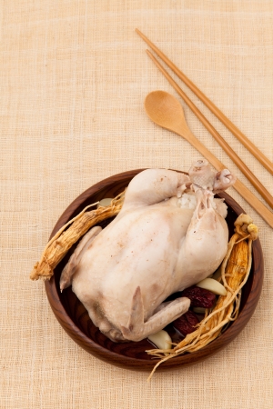 ginseng chicken soupの写真素材