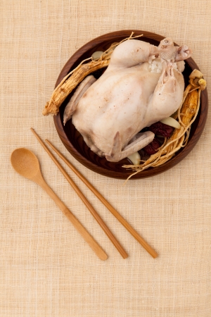 ginseng chicken soupの写真素材