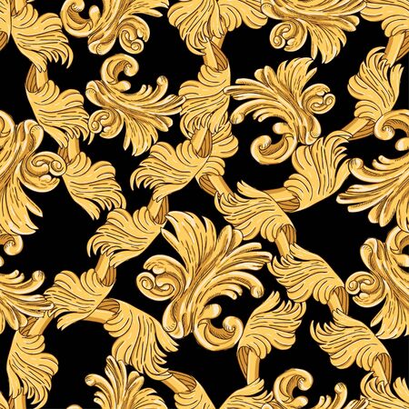 Seamless pattern of gold elements in modern styleのイラスト素材