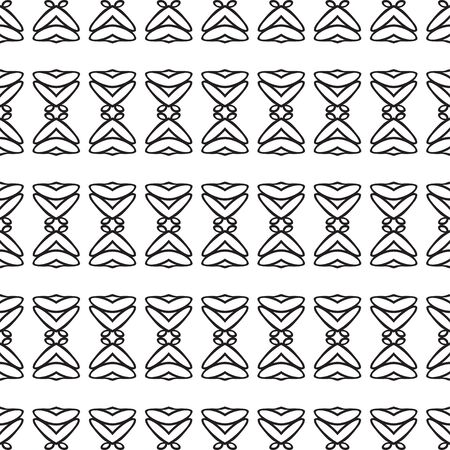 Seamless black and white graphic pattern. Repeating individual elements in ethnic style. Vector pattern for different surfaces.のイラスト素材