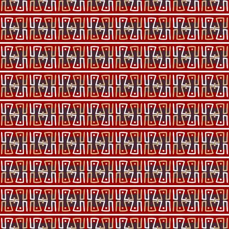 Ethnic pattern in red and white colors. Seamless vector pattern.のイラスト素材