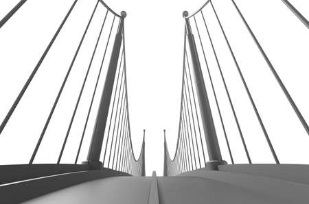 Render 3d illustration architecture bridge