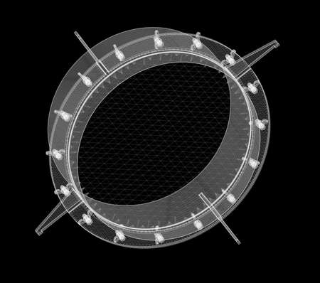engineering detail on black background