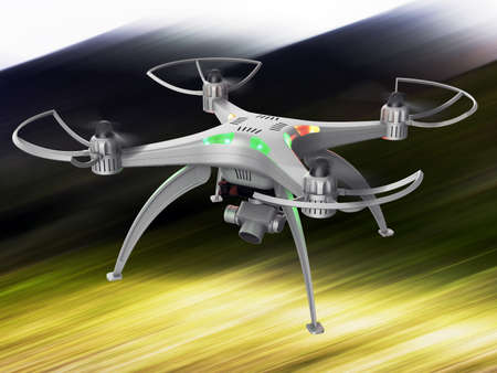3d render of the drone in flightの写真素材