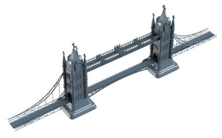 3D render of an English bridge on a white backgroundの写真素材