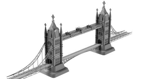 3D render of an English bridge on a white backgroundの写真素材