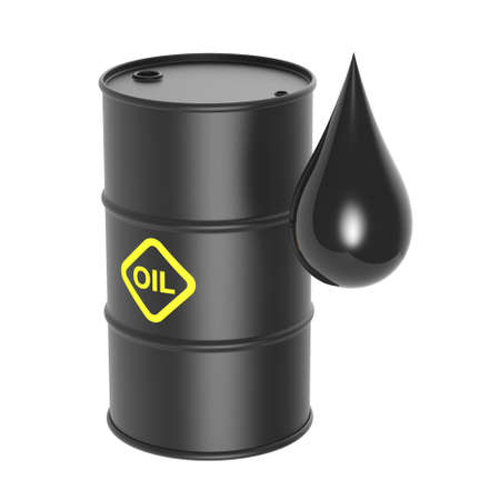 A barrel of oil. 3d render of a barrel on a white backgroundの写真素材