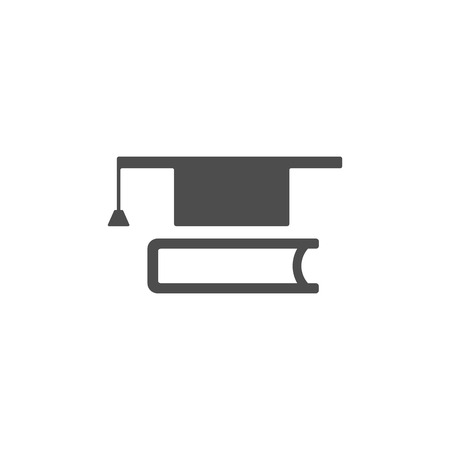 Mortarboard with book icon on white backgroundのイラスト素材
