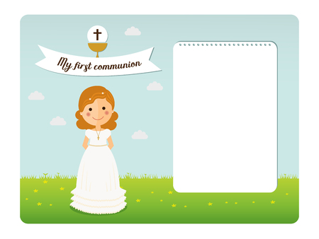 My first communion invitation with notes spaceのイラスト素材