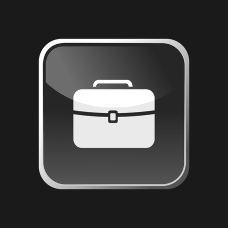 Briefcase icon on square web button and black backgroundのイラスト素材
