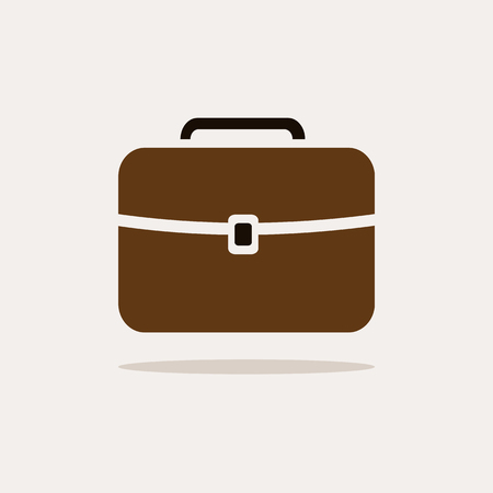 Briefcase icon with color and shadow on beige backgroundのイラスト素材