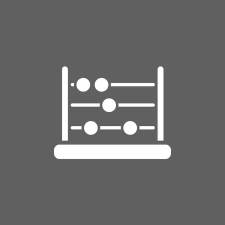 White abacus icon on a dark backgroundのイラスト素材