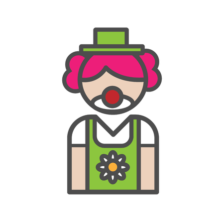 Clown avatar icon on white backgroundのイラスト素材